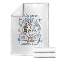 Silly Goose Teacher Club Throw Blanket Funny Back to School First Day
