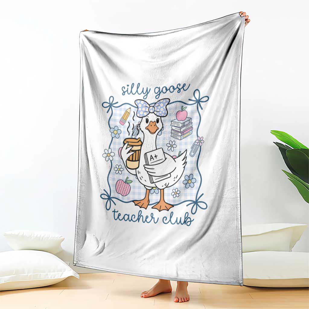 Silly Goose Teacher Club Throw Blanket Funny Back to School First Day
