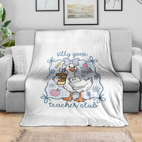 Silly Goose Teacher Club Throw Blanket Funny Back to School First Day