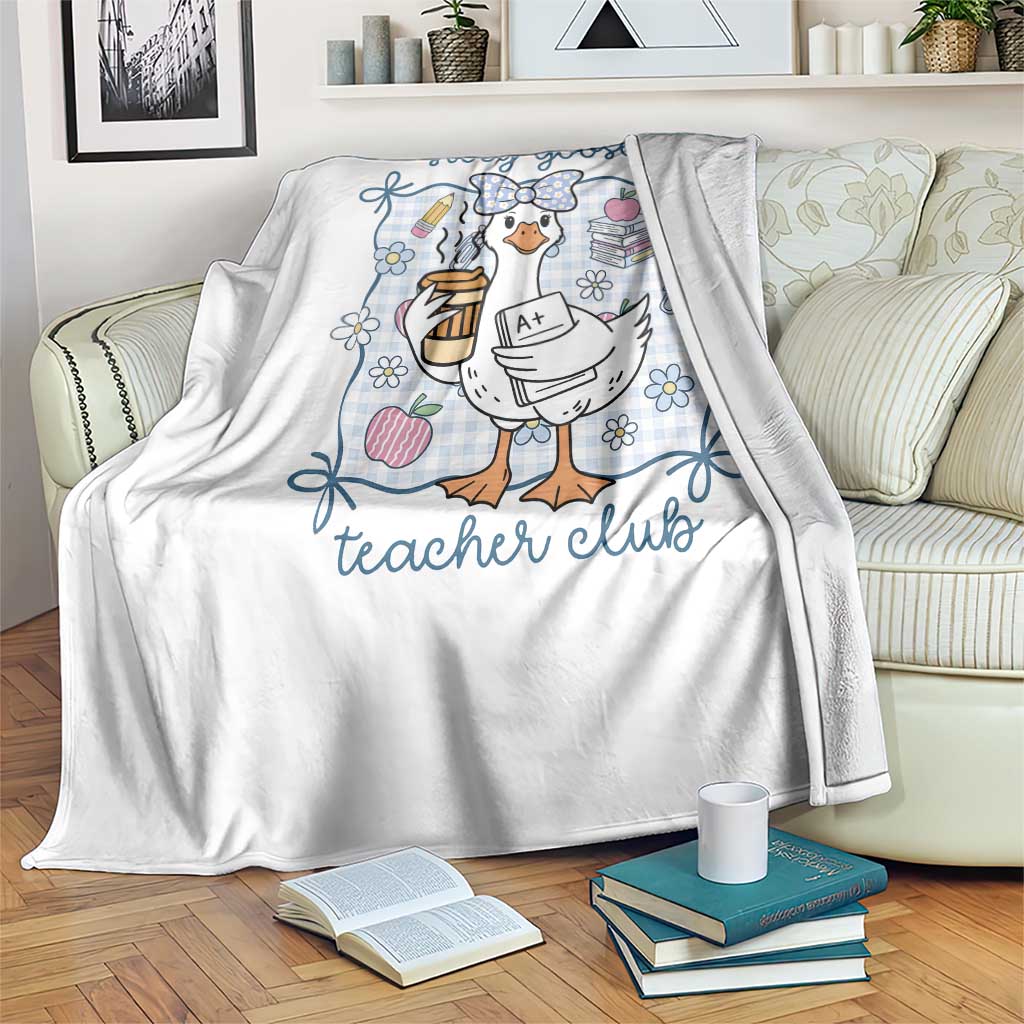 Silly Goose Teacher Club Throw Blanket Funny Back to School First Day