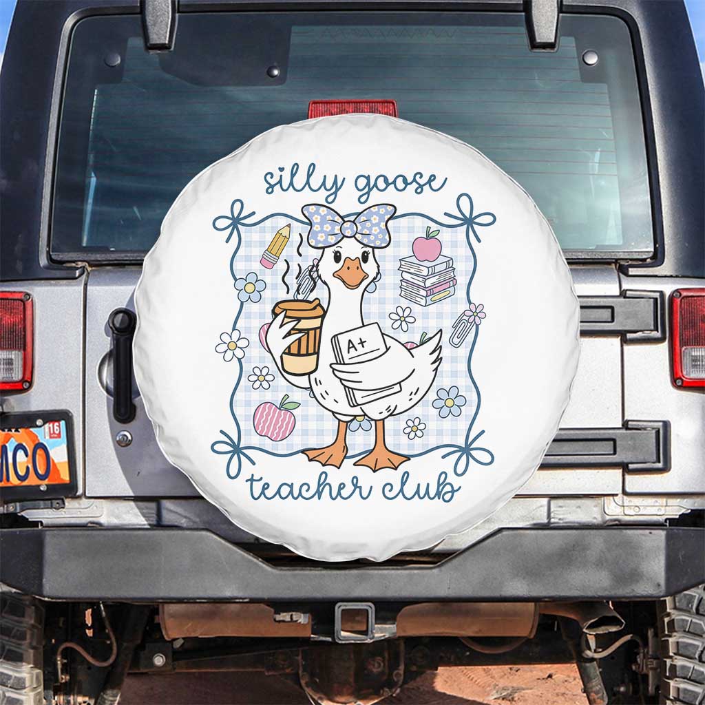 Silly Goose Teacher Club Spare Tire Cover Funny Back to School First Day