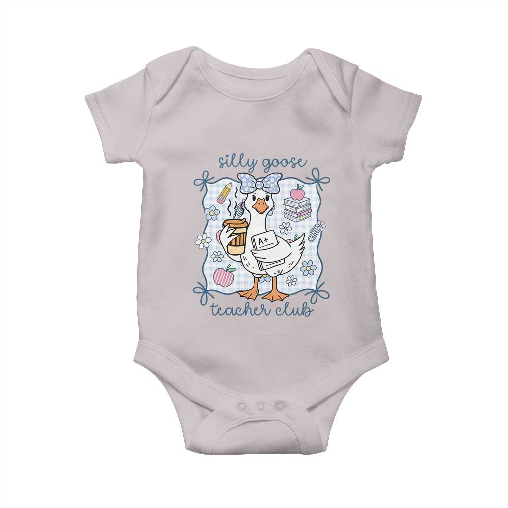 Silly Goose Teacher Club Baby Onesie Funny Back to School First Day