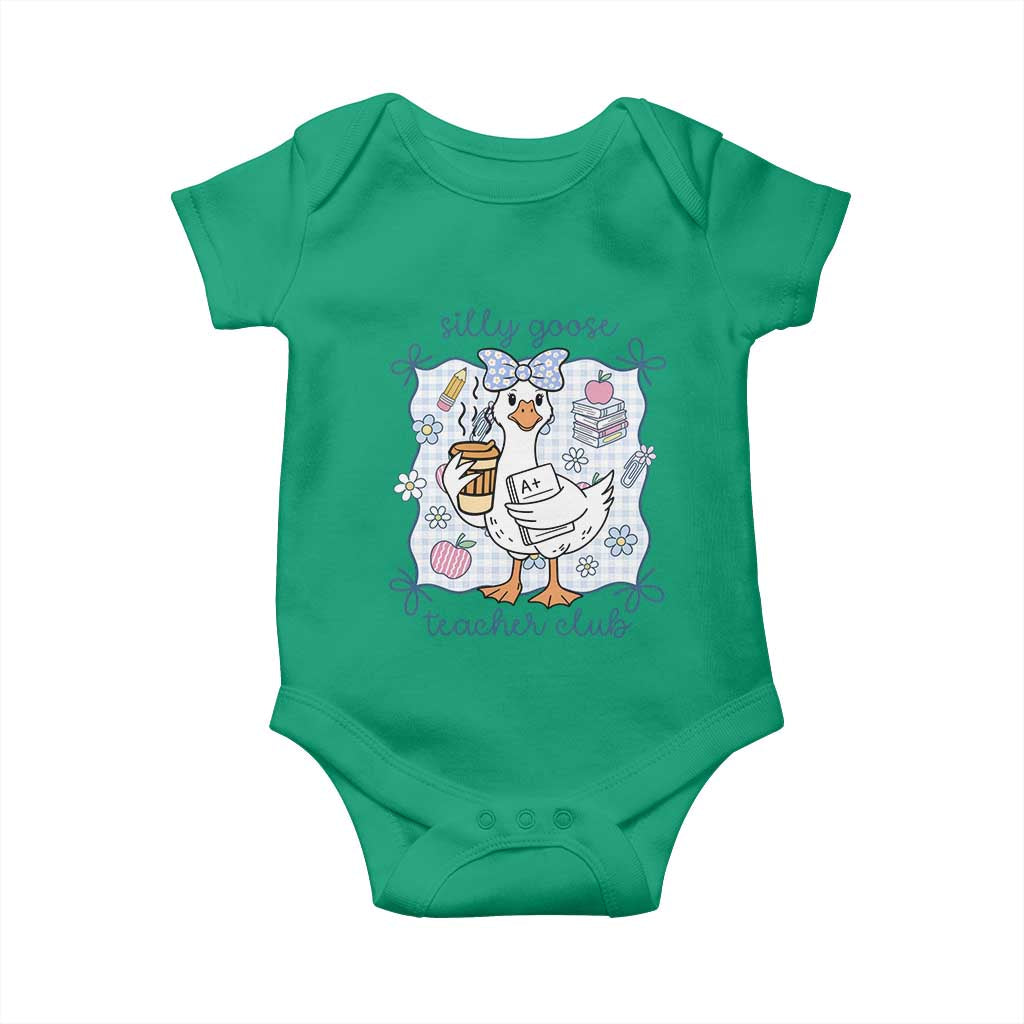 Silly Goose Teacher Club Baby Onesie Funny Back to School First Day