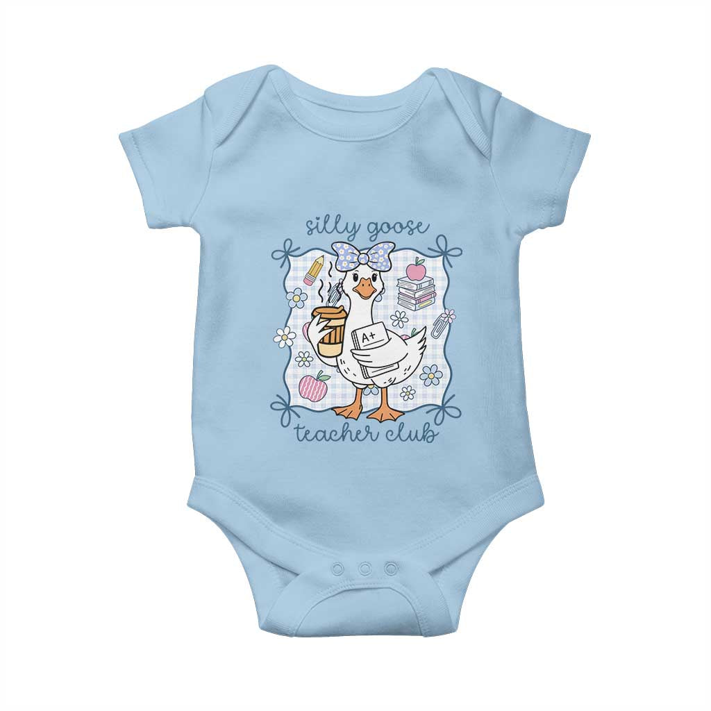 Silly Goose Teacher Club Baby Onesie Funny Back to School First Day
