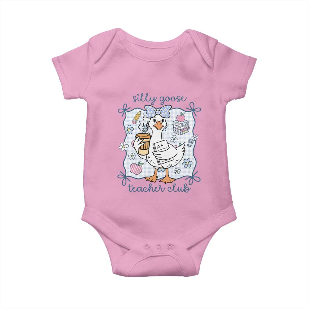 Silly Goose Teacher Club Baby Onesie Funny Back to School First Day