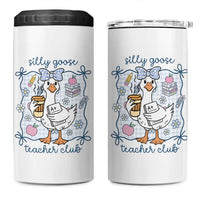 Silly Goose Teacher Club 4 in 1 Can Cooler Tumbler Funny Back to School First Day