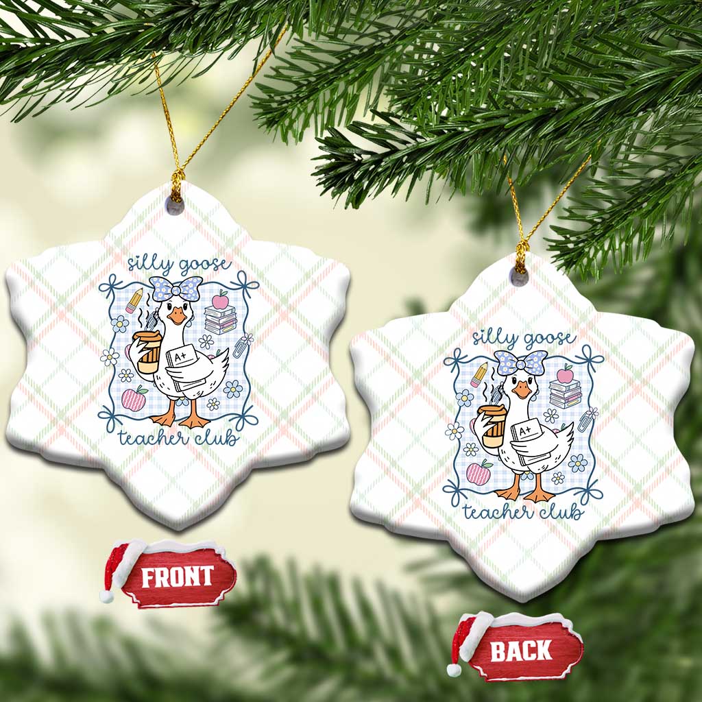 Silly Goose Teacher Club Ceramic Ornament Funny Back to School First Day