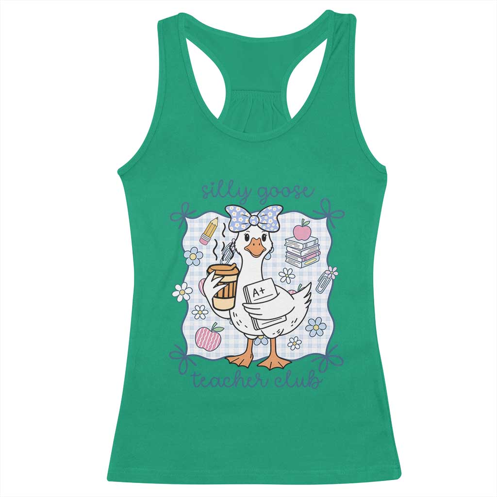 Silly Goose Teacher Club Racerback Tank Top Funny Back to School First Day