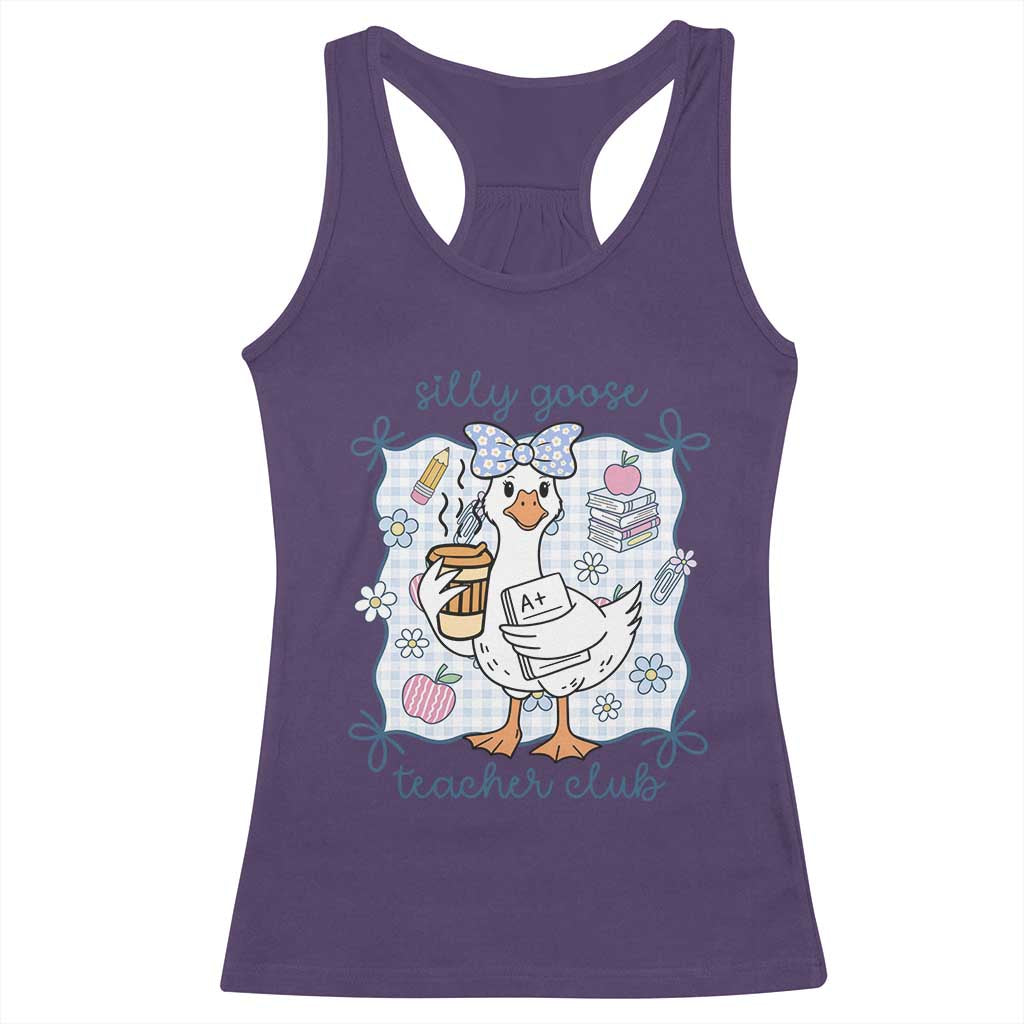 Silly Goose Teacher Club Racerback Tank Top Funny Back to School First Day