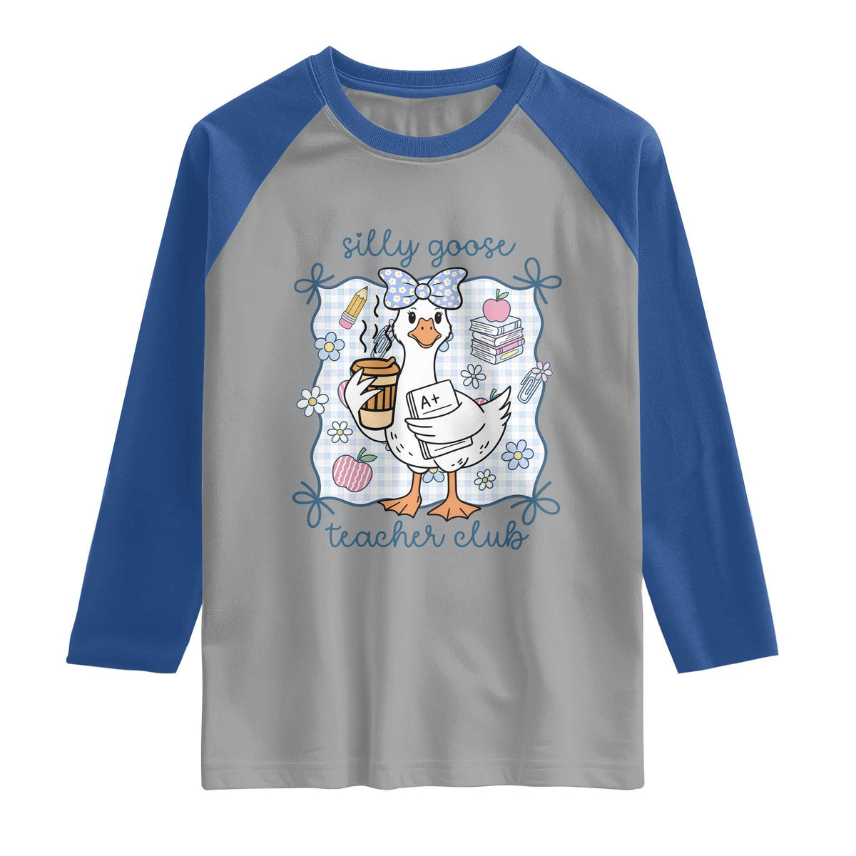 Silly Goose Teacher Club Raglan Shirt Funny Back to School First Day