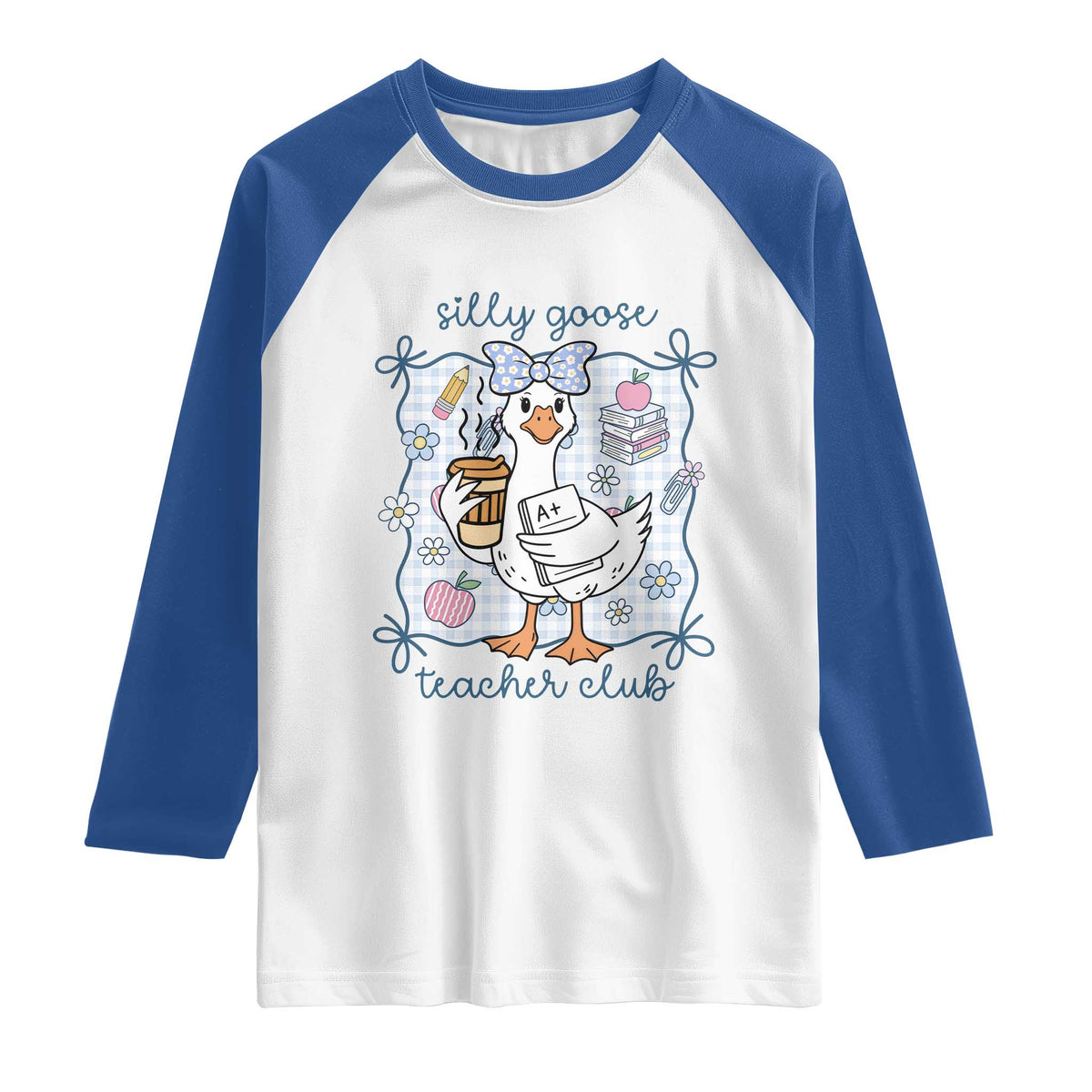 Silly Goose Teacher Club Raglan Shirt Funny Back to School First Day