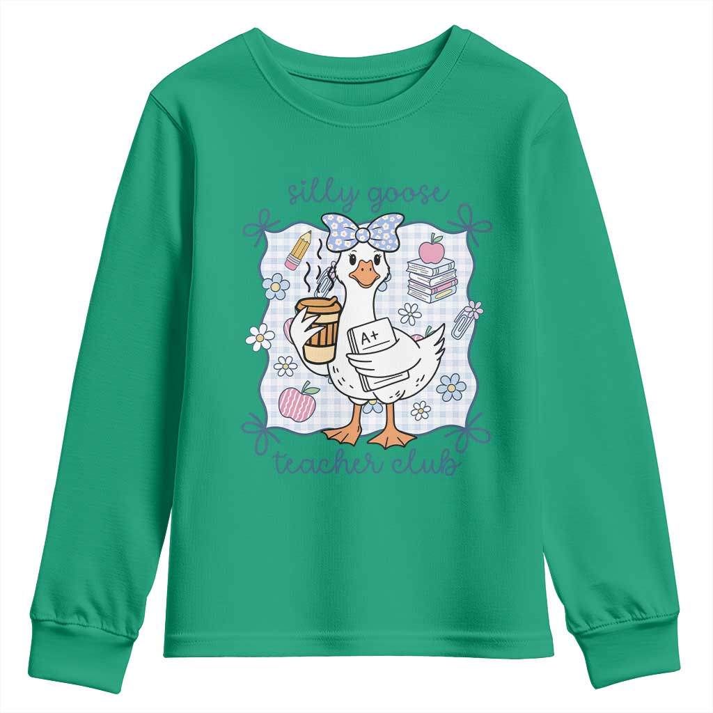 Silly Goose Teacher Club Youth Sweatshirt Funny Back to School First Day
