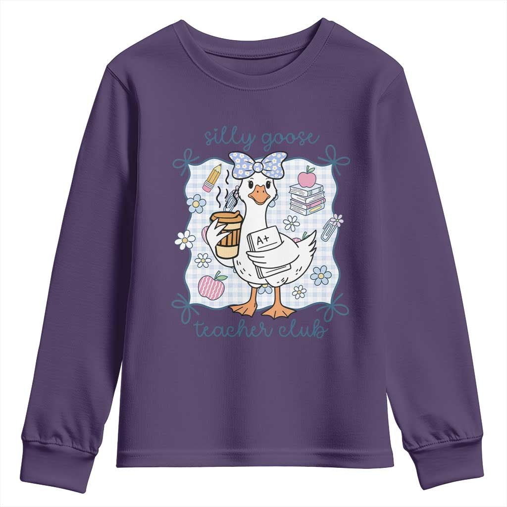 Silly Goose Teacher Club Youth Sweatshirt Funny Back to School First Day