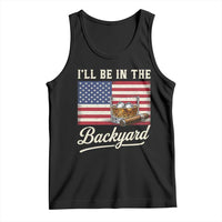 I'll Be in the Backyard Tank Top USA Flag Cigar and Bourbon