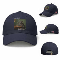 I'll Be in the Backyard Baseball Cap Funny Whiskey Cigar Raccoon Meme