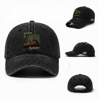 I'll Be in the Backyard Washed Cotton Baseball Cap Funny Whiskey Cigar Raccoon Meme
