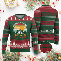 Adventure is Out There But So Are Serial Killers Ugly Christmas Sweater Funny Camping Nature Lover Gift