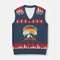 Adventure is Out There But So Are Serial Killers V-Neck Knit Sweater Vest Funny Camping Nature Lover Gift