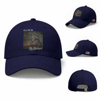 I'll Be in the Backyard Baseball Cap Funny Whiskey Cigar Raccoon Dad Meme