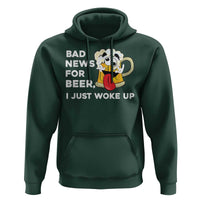 Funny Beer Drinking Hoodie Bad News for Beer I Just Woke Up - Wonder Print Shop