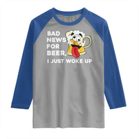 Funny Beer Drinking Raglan Shirt Bad News for Beer I Just Woke Up - Wonder Print Shop