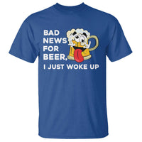 Funny Beer Drinking T Shirt Bad News for Beer I Just Woke Up - Wonder Print Shop
