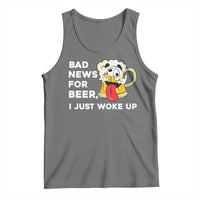 Funny Beer Drinking Tank Top Bad News for Beer I Just Woke Up - Wonder Print Shop