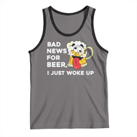 Funny Beer Drinking Tank Top Bad News for Beer I Just Woke Up - Wonder Print Shop