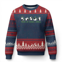 This Is How I Roll Ugly Christmas Sweater Cute Bear Panda Lover - Wonder Print Shop