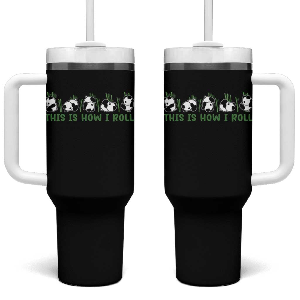 This Is How I Roll Tumbler With Handle Cute Bear Panda Lover - Wonder Print Shop