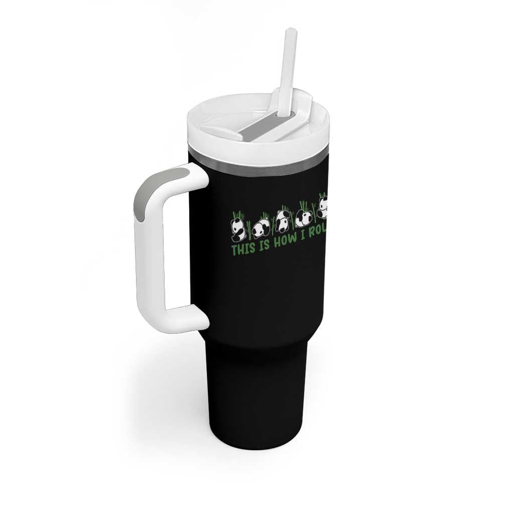 This Is How I Roll Tumbler With Handle Cute Bear Panda Lover - Wonder Print Shop