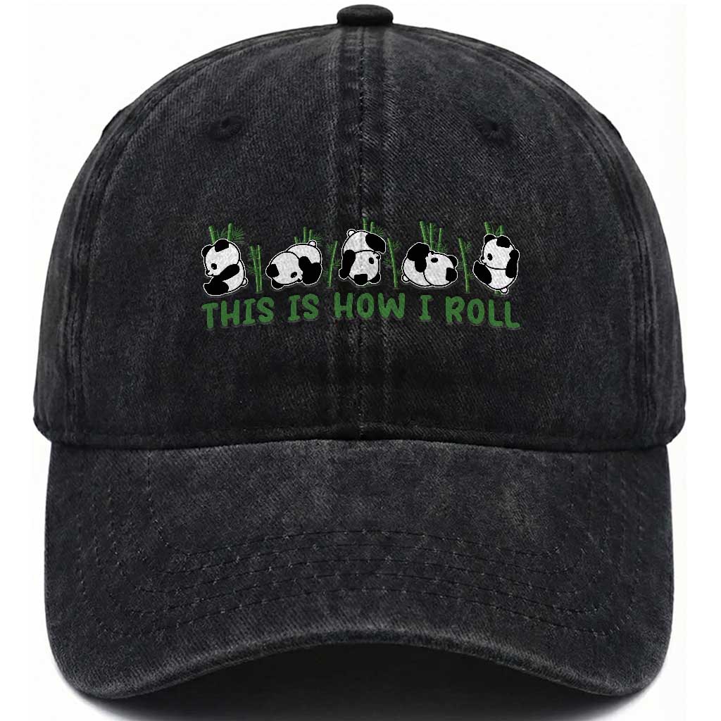 This Is How I Roll Washed Cotton Baseball Cap Cute Bear Panda Lover