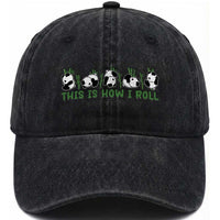 This Is How I Roll Washed Cotton Baseball Cap Cute Bear Panda Lover