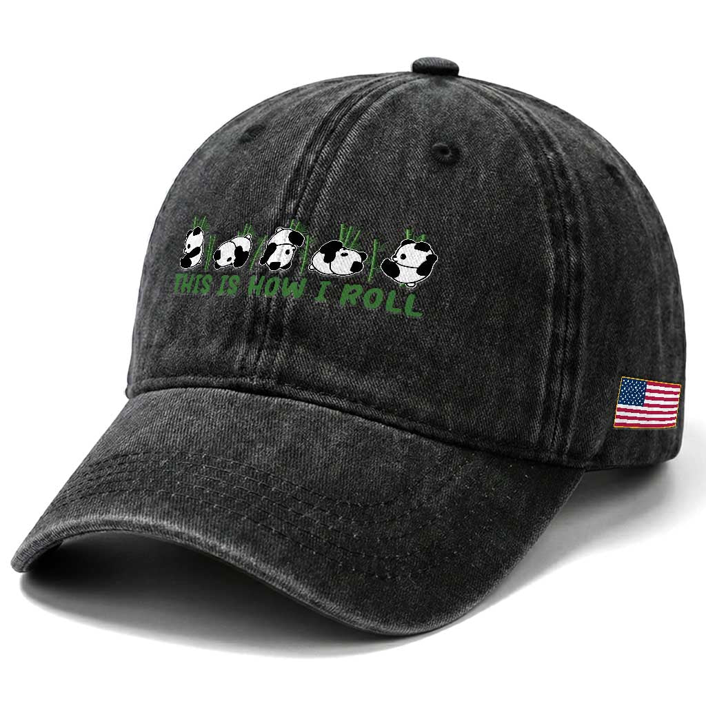 This Is How I Roll Washed Cotton Baseball Cap Cute Bear Panda Lover