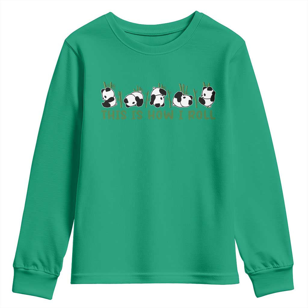 This Is How I Roll Youth Sweatshirt Cute Bear Panda Lover - Wonder Print Shop