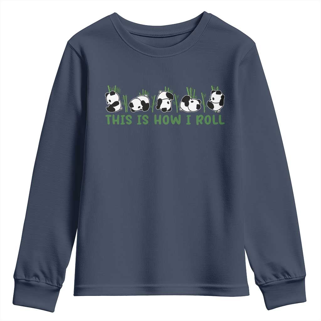 This Is How I Roll Youth Sweatshirt Cute Bear Panda Lover - Wonder Print Shop