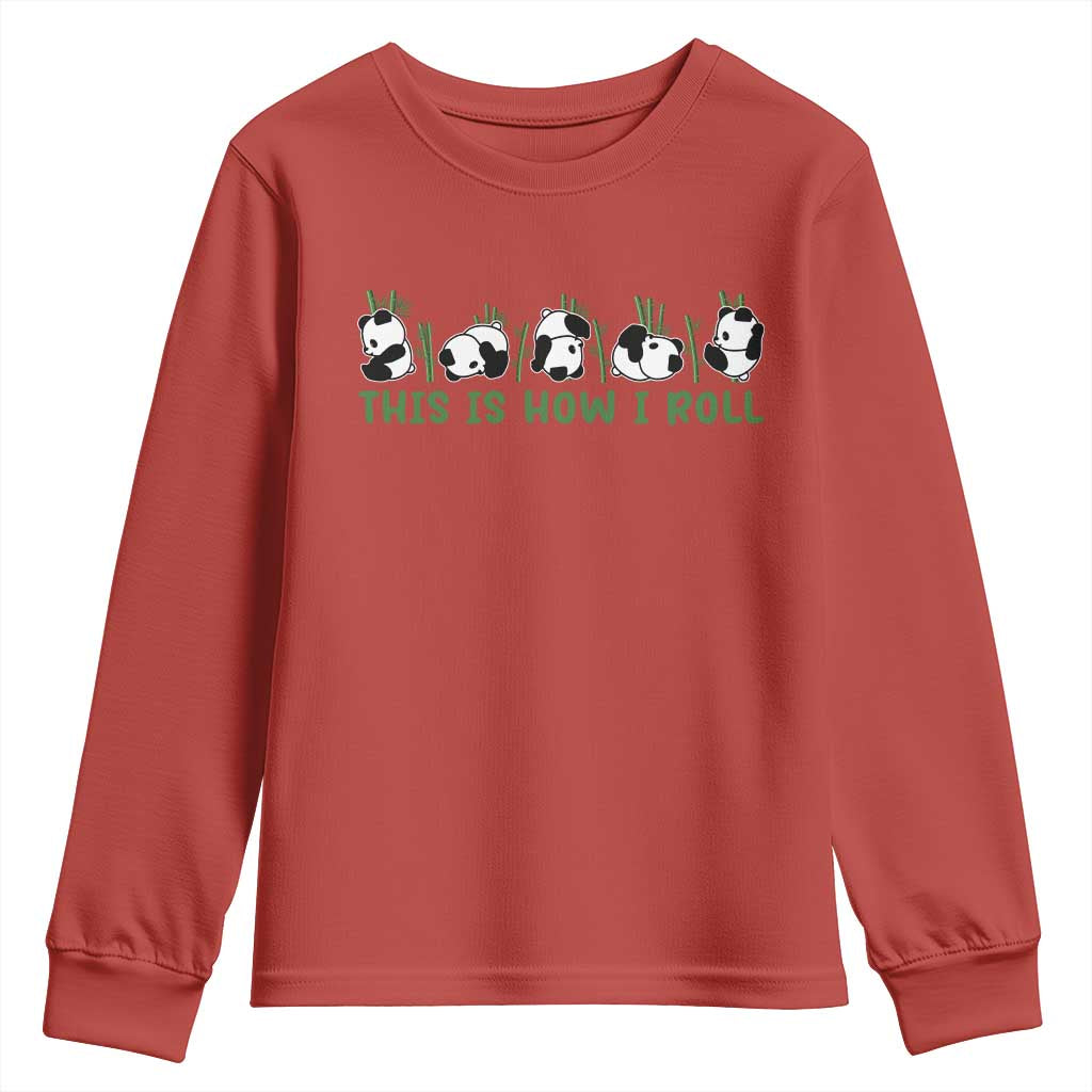 This Is How I Roll Youth Sweatshirt Cute Bear Panda Lover - Wonder Print Shop