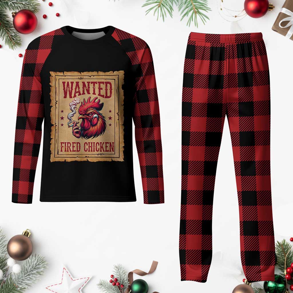 Funny Weed Lover Cannabis 420 Plaid Pajama Set Fried Chicken - Wonder Print Shop