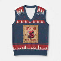 Funny Weed Lover Cannabis 420 V-Neck Knit Sweater Vest Fried Chicken - Wonder Print Shop
