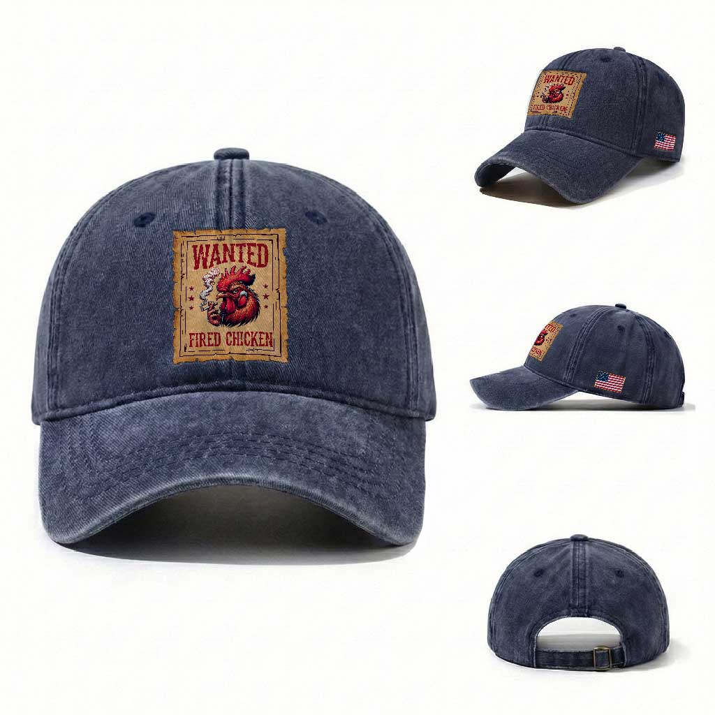 Funny Weed Lover Cannabis 420 Washed Cotton Baseball Cap Fried Chicken