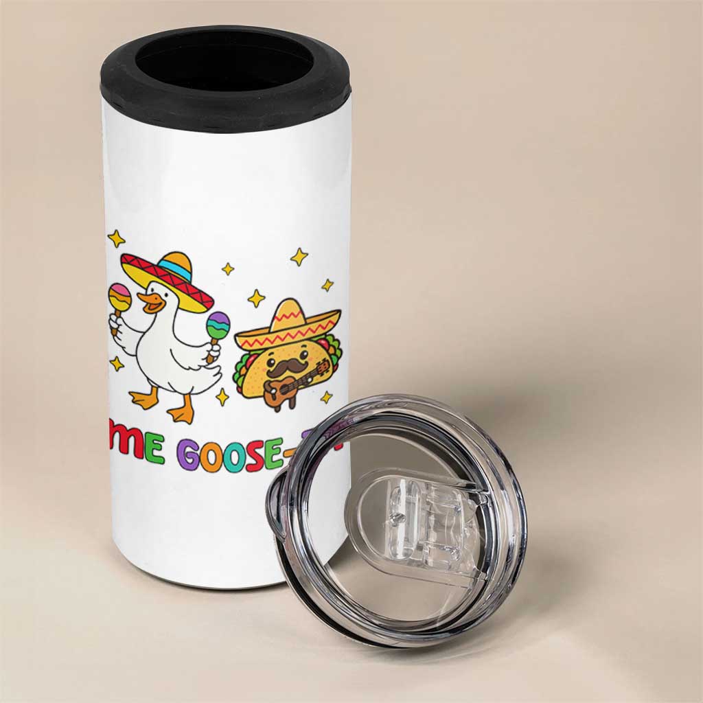 Me Goose Ta Mexican 4 in 1 Can Cooler Tumbler Funny Spanish Taco Mexican Food Meme