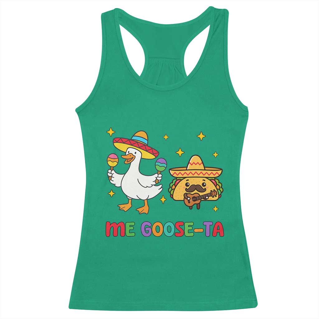 Me Goose Ta Mexican Racerback Tank Top Funny Spanish Taco Mexican Food Meme - Wonder Print Shop