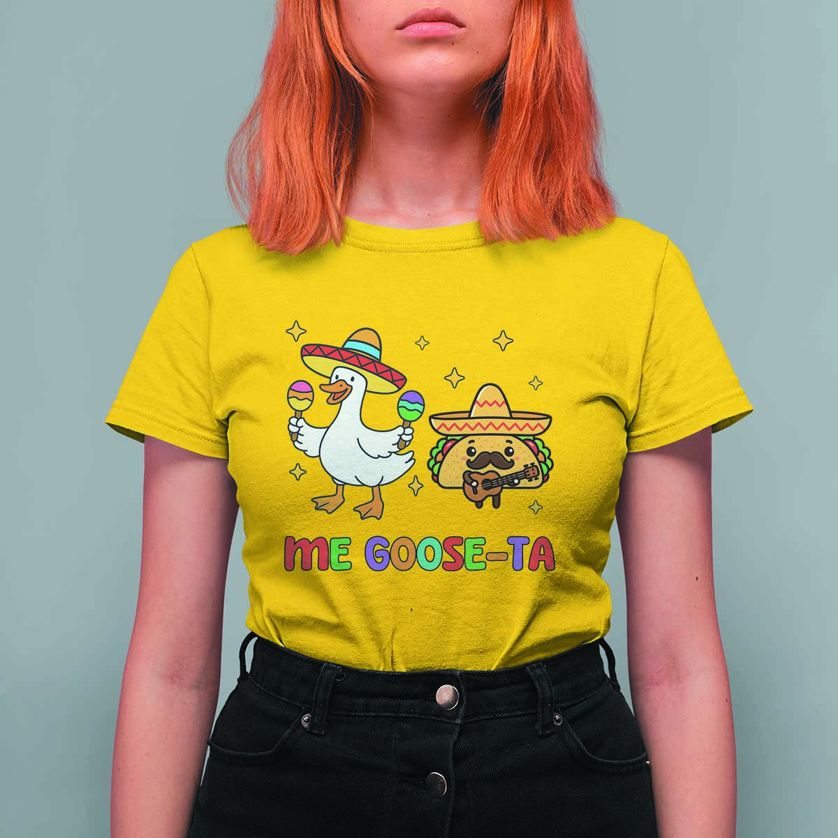 Me Goose Ta Mexican T Shirt For Women Funny Spanish Taco Mexican Food Meme - Wonder Print Shop