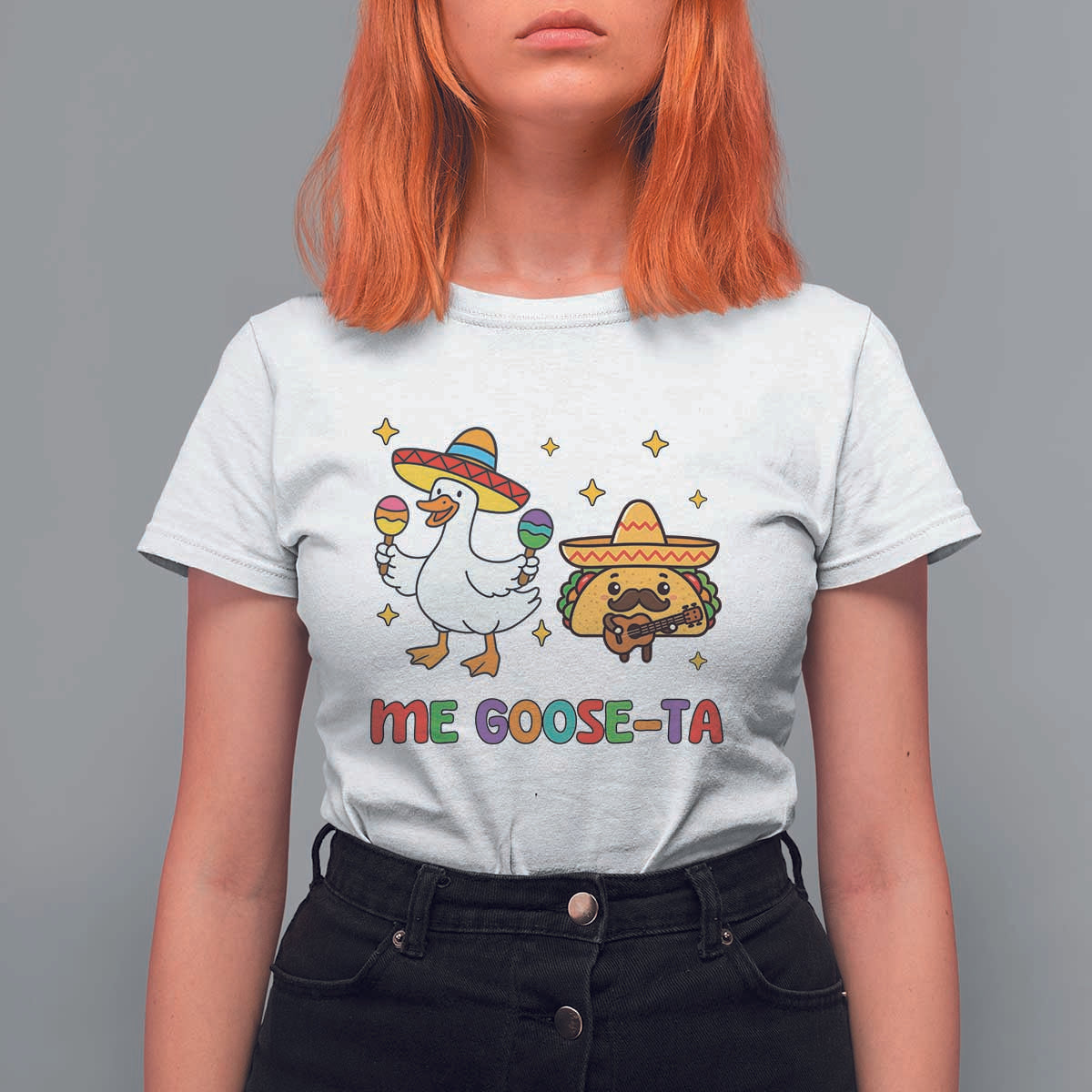 Me Goose Ta Mexican T Shirt For Women Funny Spanish Taco Mexican Food Meme - Wonder Print Shop