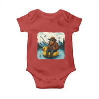 Funny Bigfoot Fishing Baby Onesie Sasquatch Sitting Rubber Duckie Cruise - Wonder Print Shop