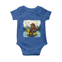 Funny Bigfoot Fishing Baby Onesie Sasquatch Sitting Rubber Duckie Cruise - Wonder Print Shop