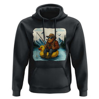 Funny Bigfoot Fishing Hoodie Sasquatch Sitting Rubber Duckie Cruise - Wonder Print Shop