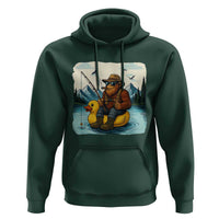 Funny Bigfoot Fishing Hoodie Sasquatch Sitting Rubber Duckie Cruise - Wonder Print Shop