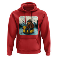 Funny Bigfoot Fishing Hoodie Sasquatch Sitting Rubber Duckie Cruise - Wonder Print Shop