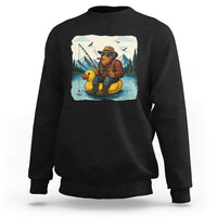 Funny Bigfoot Fishing Sweatshirt Sasquatch Sitting Rubber Duckie Cruise - Wonder Print Shop